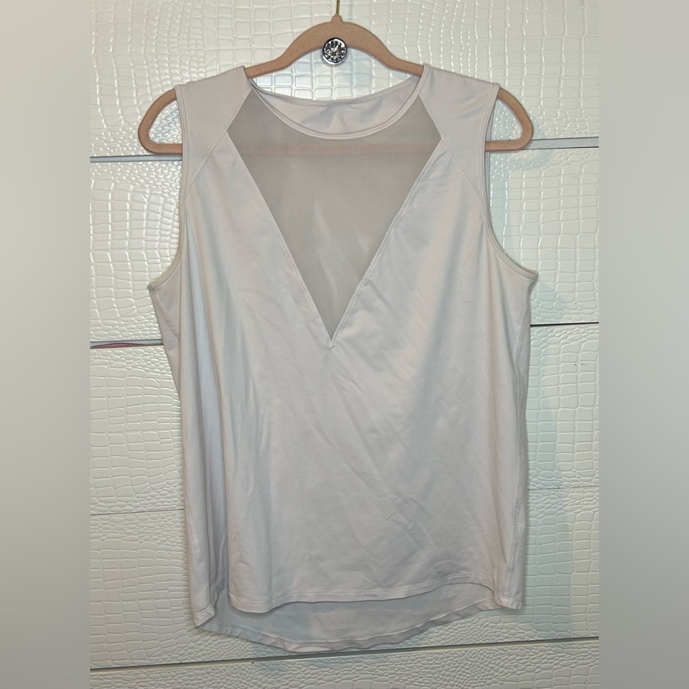 Lululemon Mesh Inset Sleeveless Tank Top Pale Pink SZ 12
